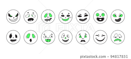 Frightened Ghost Face Vector Icon Halloween Emoji Scary Evil