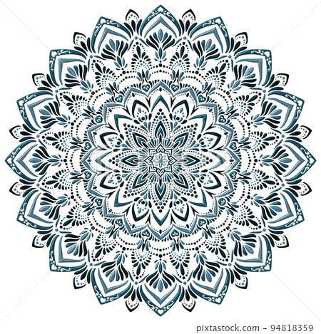 曼陀羅藝術（立體、光面、立體、藍色、幾何圖案、圓點） 94818359