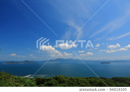 The view of Oshima harbor and Jishima and Munakata from Mt. Ontake observatory The view of Oshima harbor and Jishima and Munakata from Mt. Ontake observatory 94819105