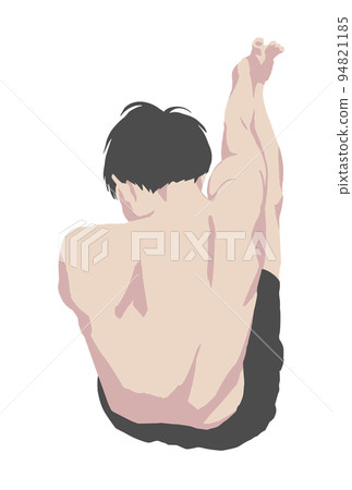 男人背部伸展的矢量圖解 94821185
