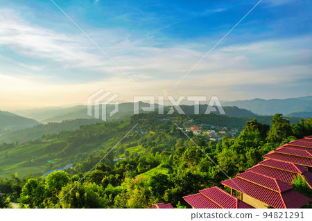 Cottage with a superb view in the mountains, Chiang Rai, Thailand Cottage with a superb view in the mountains, Chiang Rai, Thailand 94821291