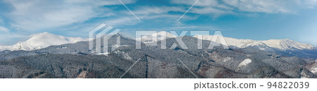Winter snowy Carpathian mountains, Ukraine 94822039