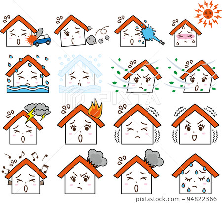 House Cataclysm Natural disaster Man-made disaster Season Trouble Woman Personification Emotions Set House Cataclysm Natural disaster Man-made disaster Season Trouble Woman Personification Emotions Set 94822366