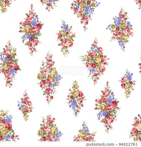seamlessly continuous rose flower pattern, 94822761