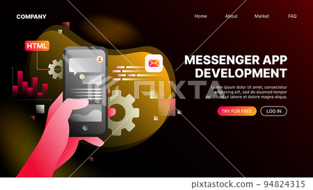 Messenger App Development. Landing Webpage Template Messenger App Development. Landing Webpage Template 94824315