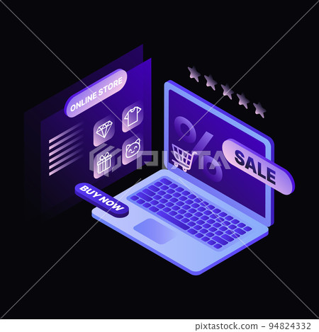 New Sales Every Friday Illustration. E-commerce. Black Template New Sales Every Friday Illustration. E-commerce. Black Template 94824332
