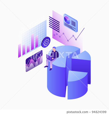 Your Personal Data Analytics Illustration. Data Analyse. Financial Growth. White Template Your Personal Data Analytics Illustration. Data Analyse. Financial Growth. White Template 94824399