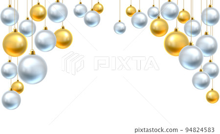 Christmas Background Gold Silver Balls Baubles 94824583