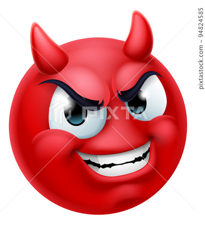 Devil Emoji Emoticon Man Face Cartoon Icon Mascot 94824585
