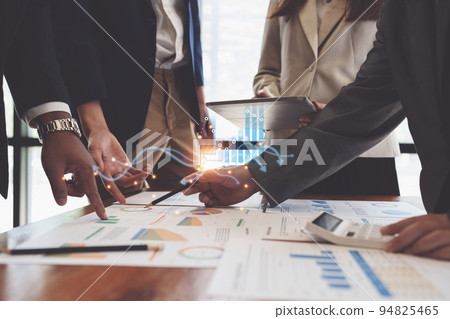 Group of Business person and Accountant checking data document for investigation of corruption account. Anti Bribery concept Group of Business person and Accountant checking data document for investigation of corruption account. Anti Bribery concept 94825465