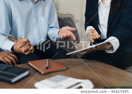 Young couple consultations with a insurance agent. saving and insurance concept 94825495