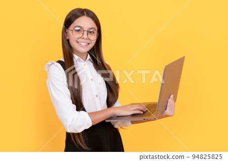modern education. back to school. happy child study online. computer vision syndrome. 94825825