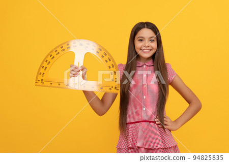 happy child study math in school hold protractor ruler, school happy child study math in school hold protractor ruler, school 94825835
