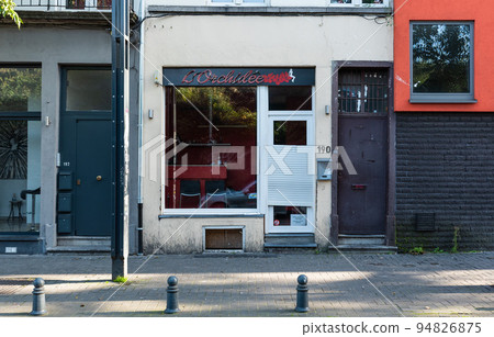 Schaerbeek, Brussels Capital region - Belgium - Facade of the L'Orchidee, a prostitution bar in the Brussels Red district 94826875