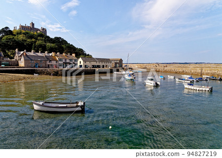 The harbour and village at St. Michael's Mount - Cornwall, England The harbour and village at St. Michael's Mount - Cornwall, England 94827219