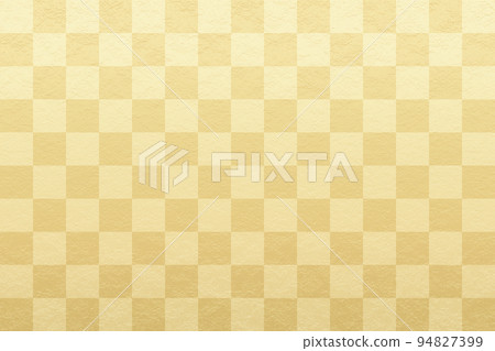 Japanese pattern illustration material, background material, Japanese paper, high-grade, gorgeous, gold, gold leaf, gold folding screen, checkered pattern 94827399