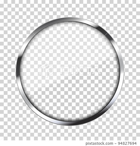 Realistic round metal frame with reflections, shadow and cover glass - vector Realistic round metal frame with reflections, shadow and cover glass - vector 94827694