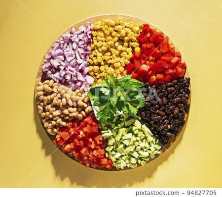Cowboy caviar ingredients on the wooden board Cowboy caviar ingredients on the wooden board 94827705