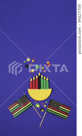 Happy Kwanzaa background with paper decorations 94827709