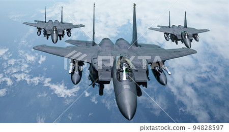 McDonnell Douglas F-15E Strike Eagle formation flight front 94828597