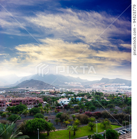 Sunset in Tenerife island, Spain. Tourist Resort Sunset in Tenerife island, Spain. Tourist Resort 94828779