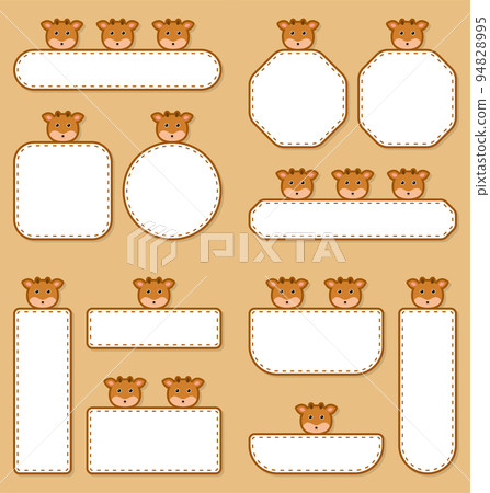 Set of cute banner with Deer Set of cute banner with Deer 94828995