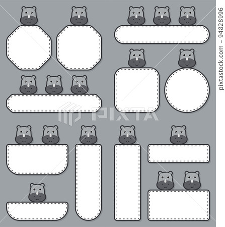 Set of cute banner with Rhinoceros 94828996