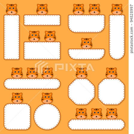 Set of cute banner with Tiger 94828997