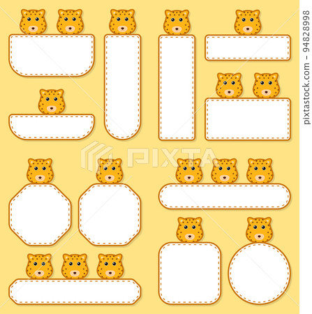 Set of cute banner with Leopard 94828998