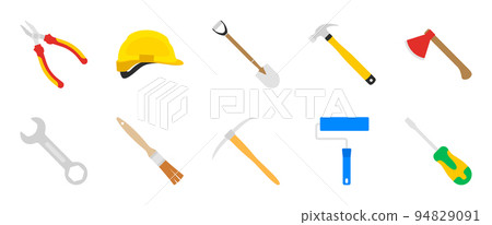 Set of tools isolated on white background - Stock Illustration ...