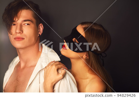 Hot Sexy couple in love close to each other. Erotic pose. Kissing and hugging. 94829426