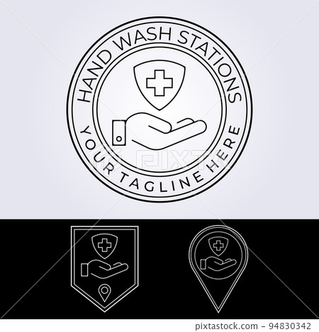 hand wash stations, point logo icon symbol tag vector illustration design 94830342