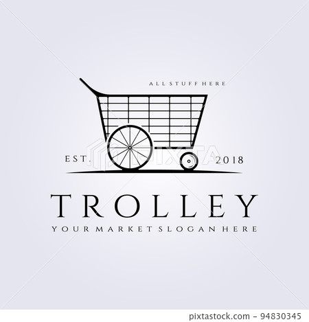 simple line art trolley chart for shop logo icon symbol vector illustration design 94830345