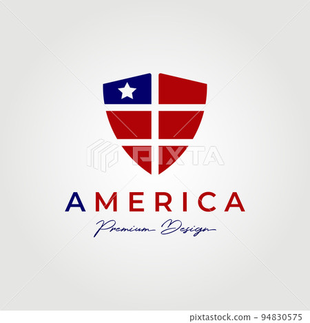 american icon, USA flag guard logo vector illustration design graphic 94830575
