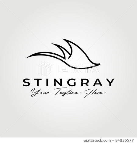 Monoline stingray logo vector illustration design graphic 94830577
