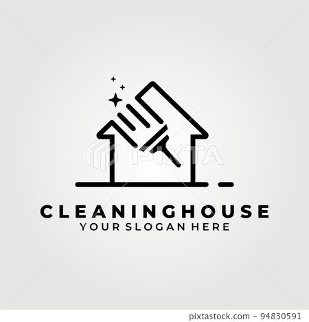 cleaning house, service logo vector illustration deign graphic, glass house cleaning 94830591