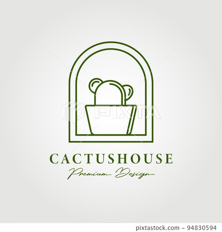cactus house logo vector illustration design symbol, icon 94830594