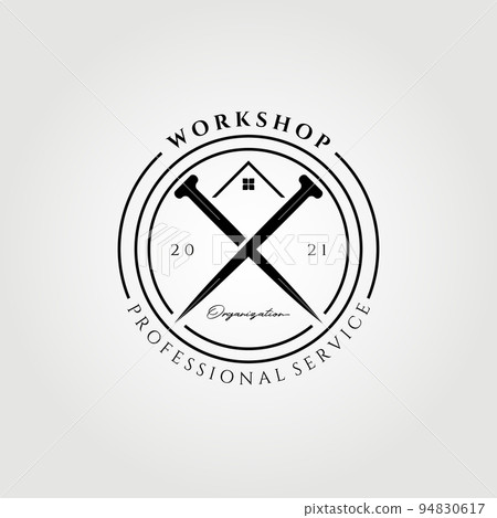 Workshop carpenter logo vector illustration design 94830617