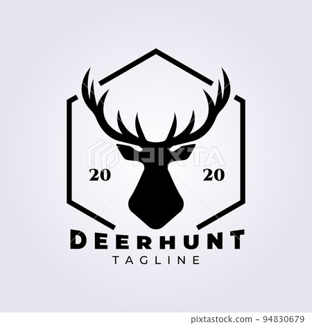 Deer hunt logo vector illustration design, hunter icon , deer head hunter symbol 94830679