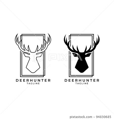 Deer hunt logo vector illustration design, hunter icon , deer head hunter symbol 94830685