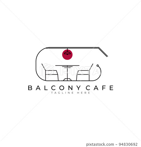 balcony cafe logo vector illustration design , home interior 94830692