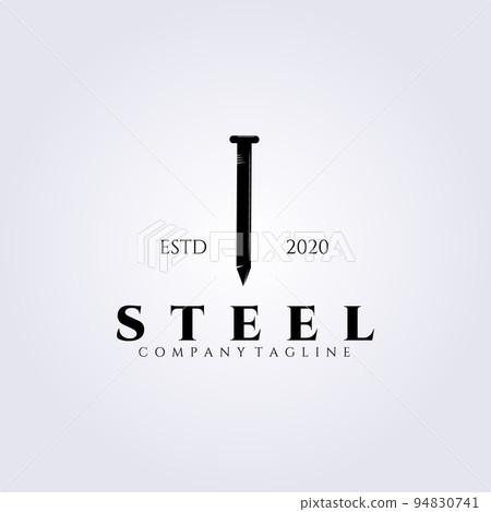 Steel logo vector illustration design, steel nail Steel logo vector illustration design, steel nail 94830741
