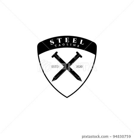 Steel logo vector illustration design, steel nail 94830759