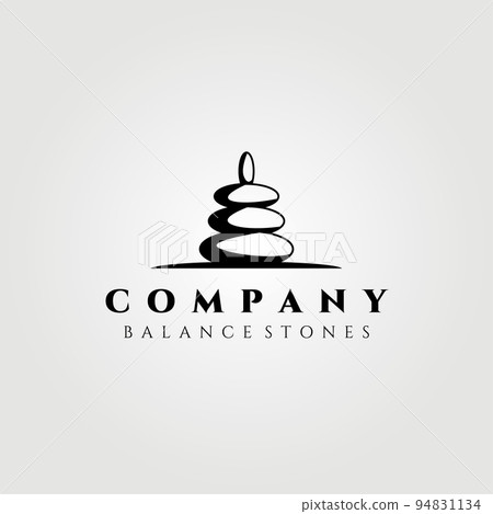 balance stone, balancing stones logo vintage vector illustration design balance stone, balancing stones logo vintage vector illustration design 94831134