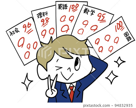 Returned test answers and male student Returned test answers and male student 94832935