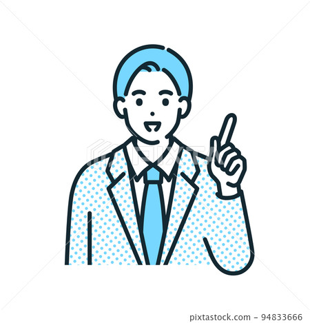 微笑著解釋推薦要點的商人的插圖素材。 微笑著解釋推薦要點的商人的插圖素材。 94833666