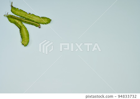 Bird's-eye view shot with light blue background 94833732