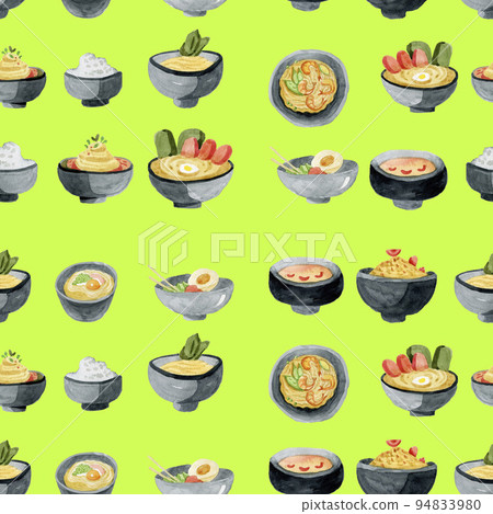 Asian Food, Hand Drawn Watercolor Illustration. Japanese Food, Illustration With Sushi, Noodles, Japanese Tea, Udon, Tofu, Yakitori and Tempura. Asian Food, Hand Drawn Watercolor Illustration. Japanese Food, Illustration With Sushi, Noodles, Japanese Tea, Udon, Tofu, Yakitori and Tempura. 94833980