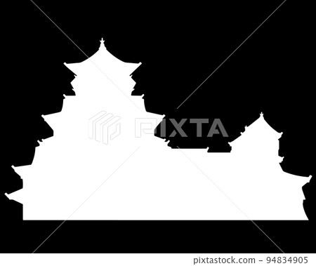 熊本城塔剪影（透明） 94834905