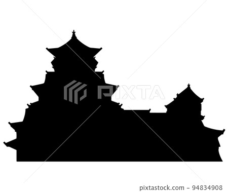 熊本城城堡塔剪影 94834908